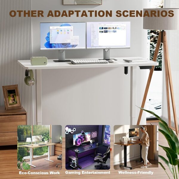 Electric Standing Desk Adjustable Height Workstation for Home Office White