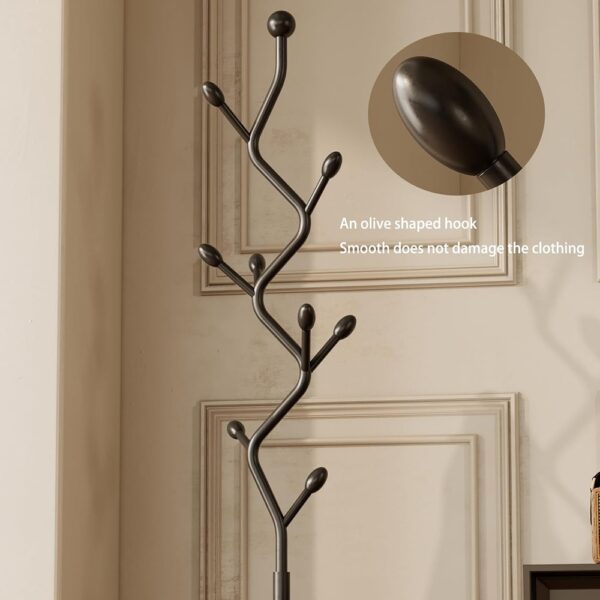 Tree Shaped Metal Coat Rack Stand with Hooks Freestanding Organizer