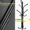 Metal Coat Rack Stand with Marble Base Twelve Hook Organizer