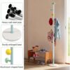 4 Coat Rack Stand with Hooks Adjustable Height Freestanding Organizer White