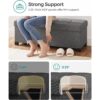 Foldable Storage Ottoman Bench with Legs Heavy Duty Slate Gray