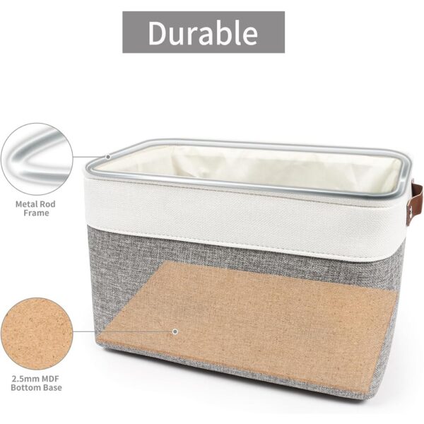 Fabric Storage Bins Large Linen Baskets with Handles Organizer