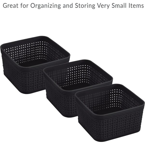 4 Square Storage Bins Set Multipurpose Organizer Baskets for Small Items