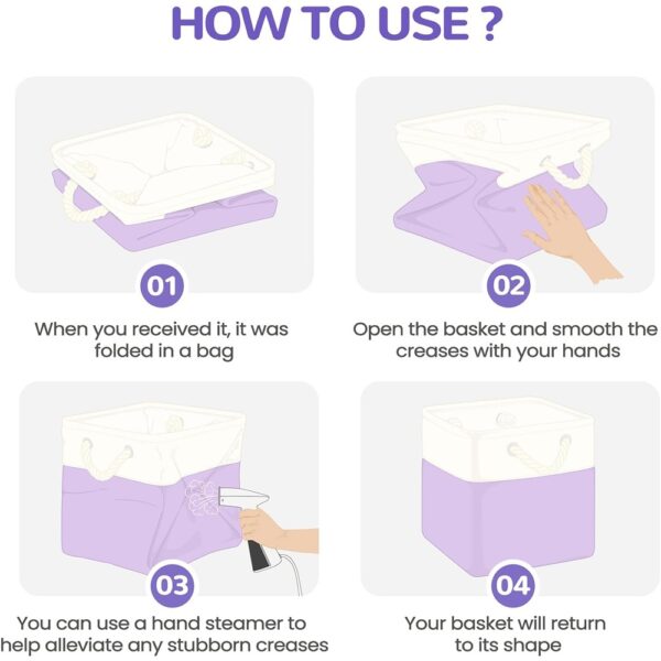 Fabric Storage Cube Bins Foldable Organizer with Handles Set